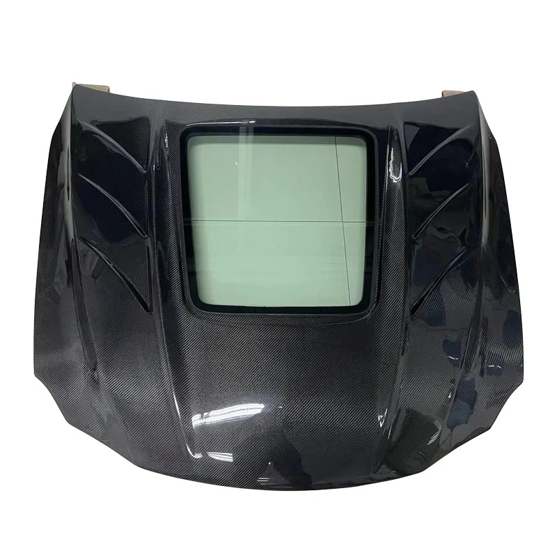 Transparent Glass Carbon Fiber High Quality Black Screw-On Hood Cover for  IS250 IS300 IS350 1999-2005 Car Engine New